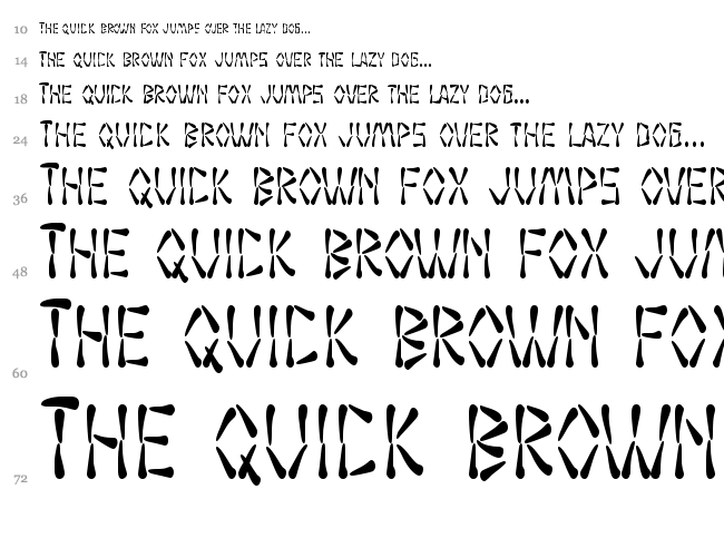 SF Wasabi font waterfall